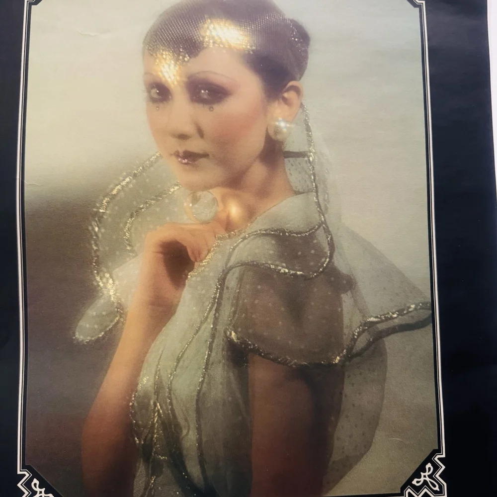 Vtg 1928 Calendar 12x18” Veiled Beauty Art Deco Printed By Jewelry Co Jan-Dec Pg